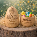 Personalized Wooden Easter Egg_ Engraved Hollow Egg Decor 2026 Custom Name Gift