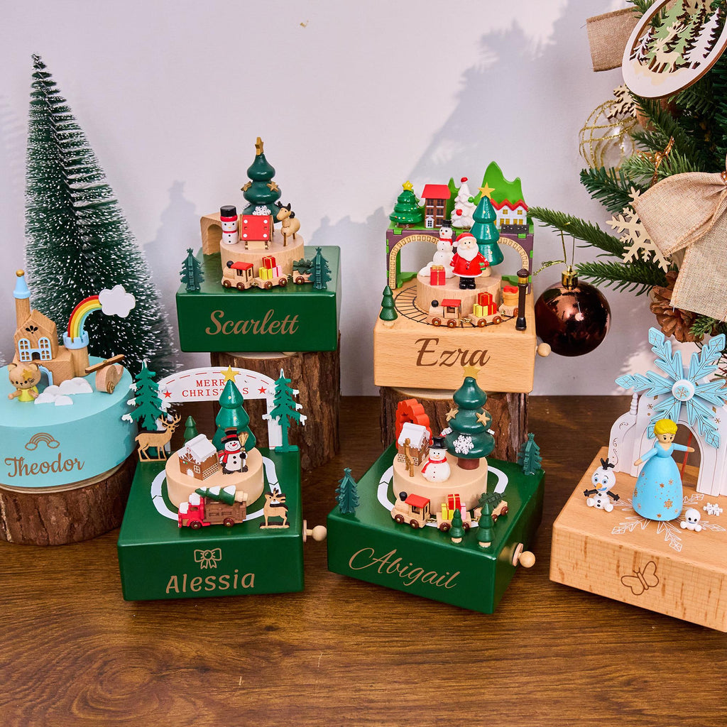 Personalised Wooden Music Box，music Box for Kids，engraved Name Music Box, Baby Shower Gift,nursery Decor, Gift for Kid, Newborn Gift