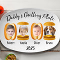 Daddy’s Grilling Plate, Fathers Day Gift From Kids, Personalized Dad Grilling Plate, Custom Grilling Plate With Kids Names, BBQ Gift for Dad