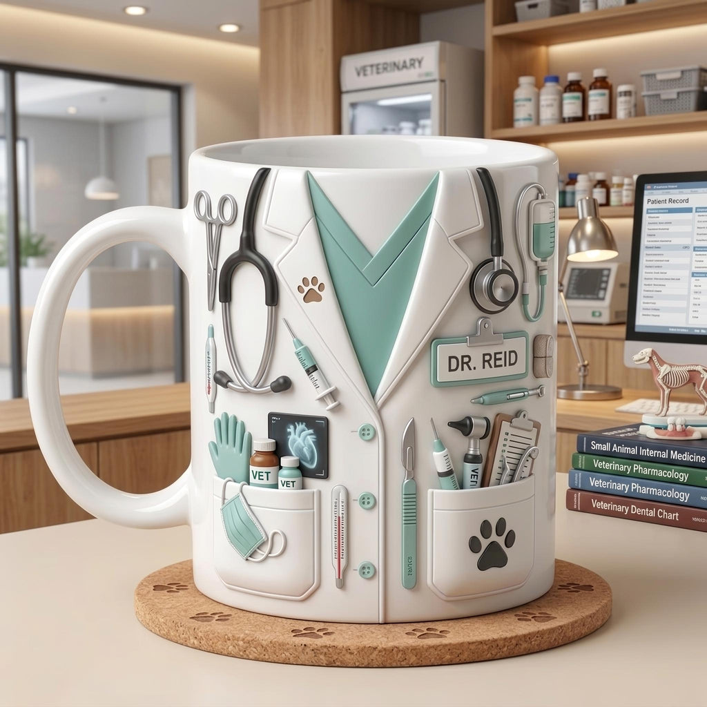 Personalized Vet Mug, Veterinarian Accent Mug, Custom Veterinary Coffee Cup, Vet Tech Gift, Animal Doctor Mug