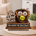 Personalized Baseball Glove Plaque, Custom Kids Names, Dad Ever Keepsake
