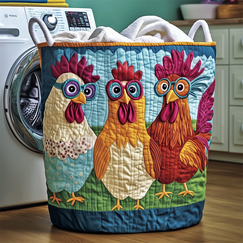 Quilted Laundry Storage Basket, Large Fabric Container Bin for Clothes, Blankets, Toys, Nursery, Bedroom & Bathroom Organizer