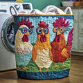 Quilted Laundry Storage Basket, Large Fabric Container Bin for Clothes, Blankets, Toys, Nursery, Bedroom & Bathroom Organizer. LBPETAL27