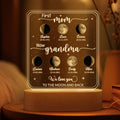 Personalized Moons Phase With Kids Names Night Light, Custom First Mom Now Grandma, Mother’s Day Present for Mom, the Day You Were Born Gift