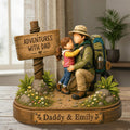 Personalized Dad Wooden Block, Custom Adventures with Dad Gift from Daughter/Son, Father's Day Gift, Outdoor Keepsake Gifts, Home Decor