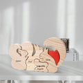 Wooden Animal Family Puzzle, 2-8 Squirrels Family Jigsaw Decor, Wedding Anniversary Gifts for Mom Dad Friend Couples Animal Family Decor