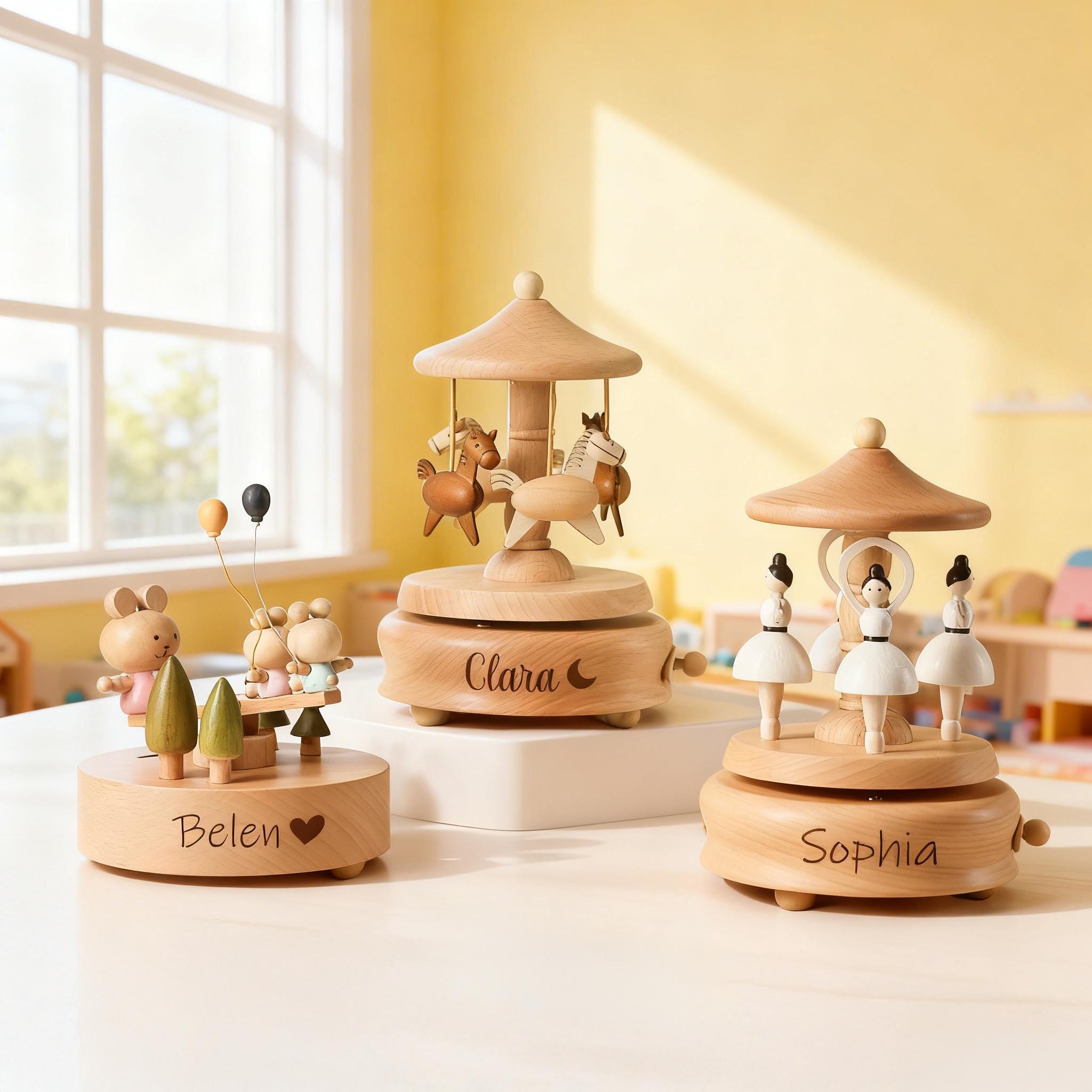 Personalized Wooden Train Music Box, Mothers Day Gift, Keepsake Gift for Kids, Baby Shower Gift, Newborn Gifts, Engraved Name Music Box