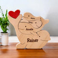 Delphine Decoration, Mothers Day Gift, Custom Wooden Delphine Family Puzzle, Moving Out Gift for Parents, Baby Shower Nursery Decoration