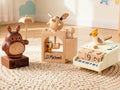 Personalized Wood Carving Handmade Music Box, Custom Flying Pig Musical Toy for Kids, Baby Shower Gifts, Piano Calendar Music Box