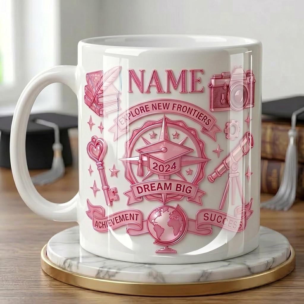 Personalized Graduation Mug Class of 2026, Faux 3D Effect Coffee Cup, Custom Congrats Grad Gift, Senior Keepsake Mug