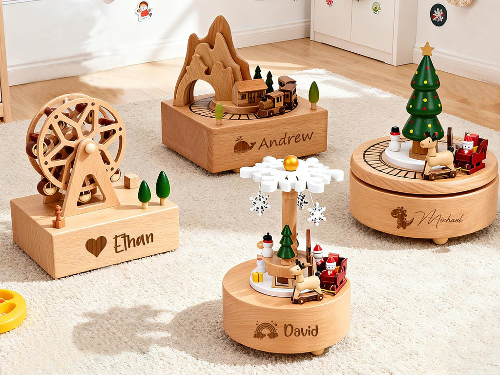 Custom Wooden Handmade Music Box, Personalized Musical Toy for Kids, Train Music Box, Baby Shower Gifts, Newborn Gifts, Unique Gift Newborn