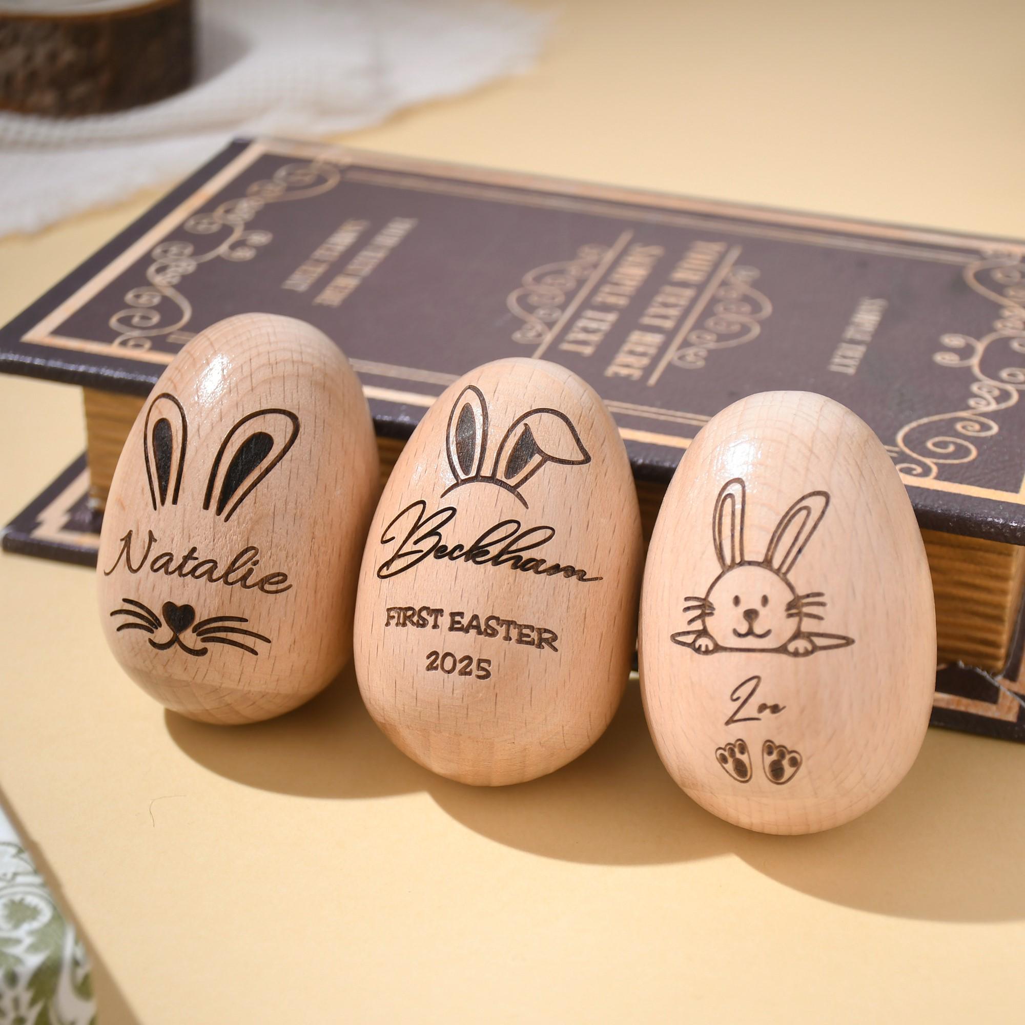 Personalized Musical Easter Egg, Engraved Easter Egg Name Shaker Gift, Easter Shaker Egg for Kids, Easter Rattle Baby Gift, 1st Easter Gift