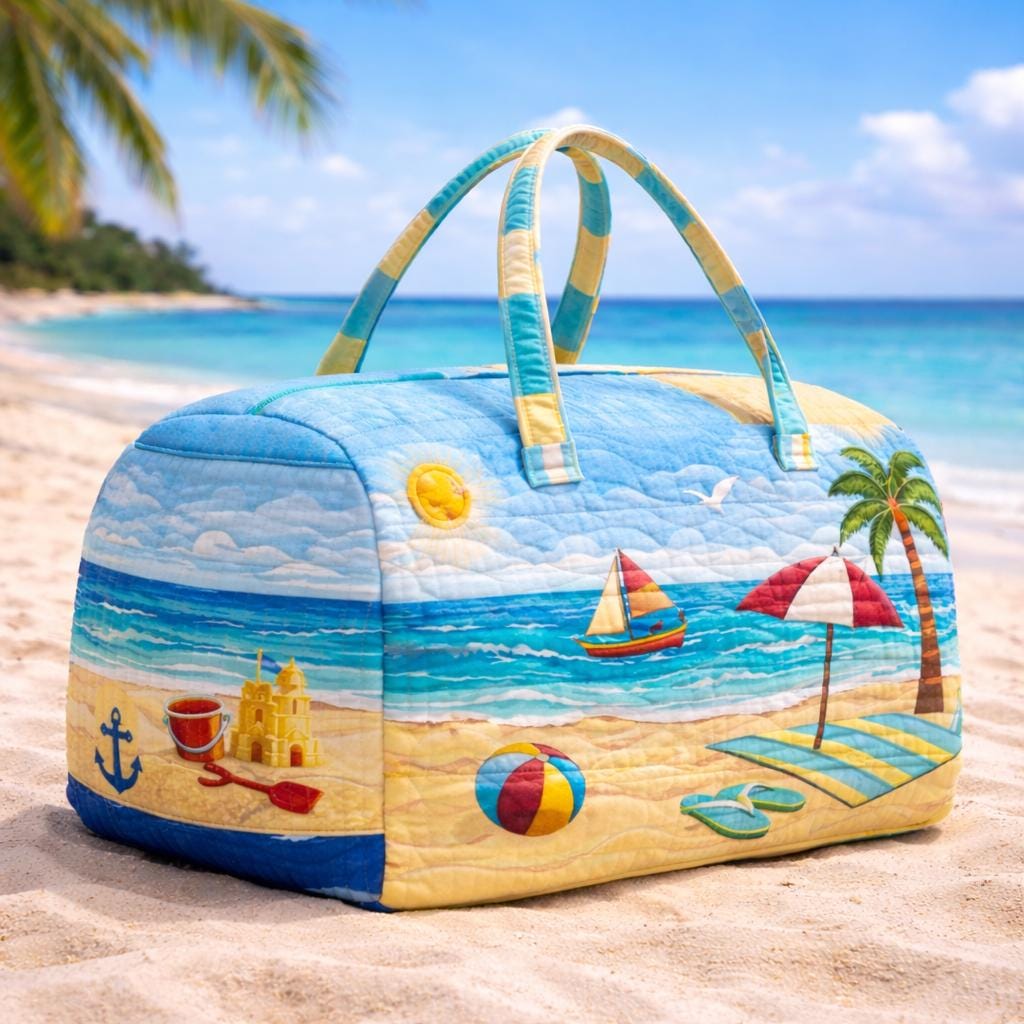 Hawaiian Sea Quilted Duffle Bag_ Best Duffle Bags for Women, Cute Weekender Duffel Gift for Her, Mothers Day