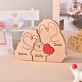 Personalized Penguin Family Puzzle, Custom Wooden Puzzle for Family With 2-5 Names, Gift for Couples & Parents, Unique Wooden Keepsake Gift