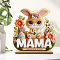Mom Grandma's Easter Magic With Cute Bunny Engraved Standing Wooden Plaque, Heartfelt Personalized Gift for Mom, for Grandma