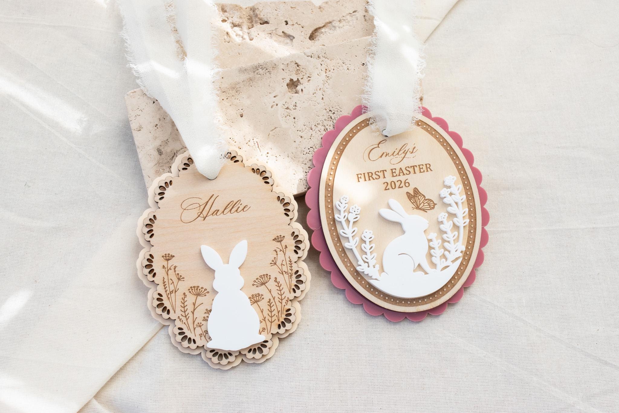 Custom Easter Basket Tag Custom Bunny Name Tag Easter Basket Name Tag Baby’s First Easter Tag Kid Gift Basket Tag Spring Decor Keepsake Tag