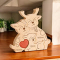 Personalized Deer Family Puzzle, Custom Wooden Elk Gift, Nursery Decor, Rustic Family Ornament, Baby Shower, Xmas Keepsake, Deer Gift, Decor