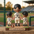 Personalized Baseball Mom Wooden Block Plaque, Custom Family Figurine Gift for Mom, Kids Name Jersey Sign, Mother’s Day Keepsake