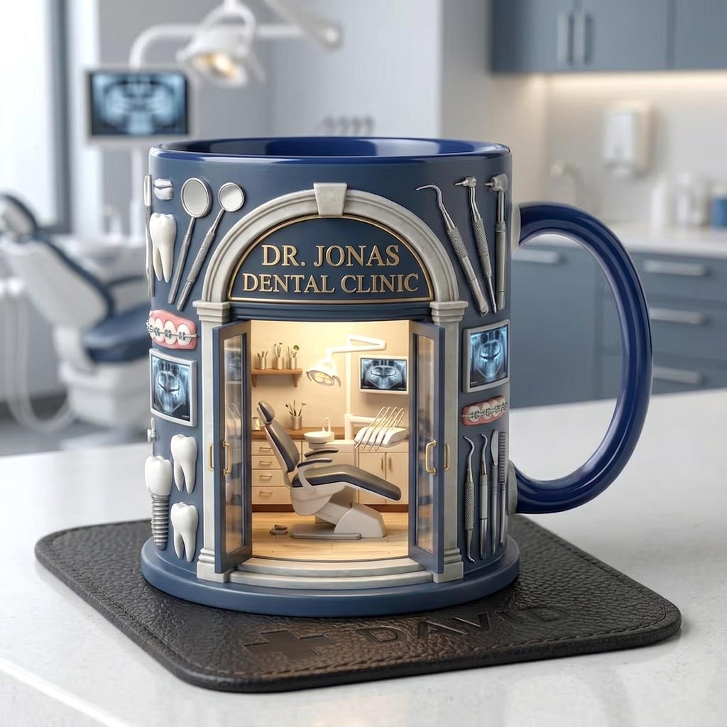 Custom Dental Mug, Personalized Dentist Coffee Cup, Dental Clinic Name Gift, Office Decor Mug, Dental Hygienist Gift