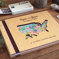 USA Map Adventure Book, US Travel Map Scrapbook Gift for Him, 50 States Travel Journal, Gift for Traveler, Unique Christmas Gift for Her