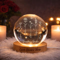 Grandma's Garden Birth Flower Crystal Ball Night Light, Custom LED Night Light With Kids Names, Mother's Day Gift, Family Birth Flower Gifts