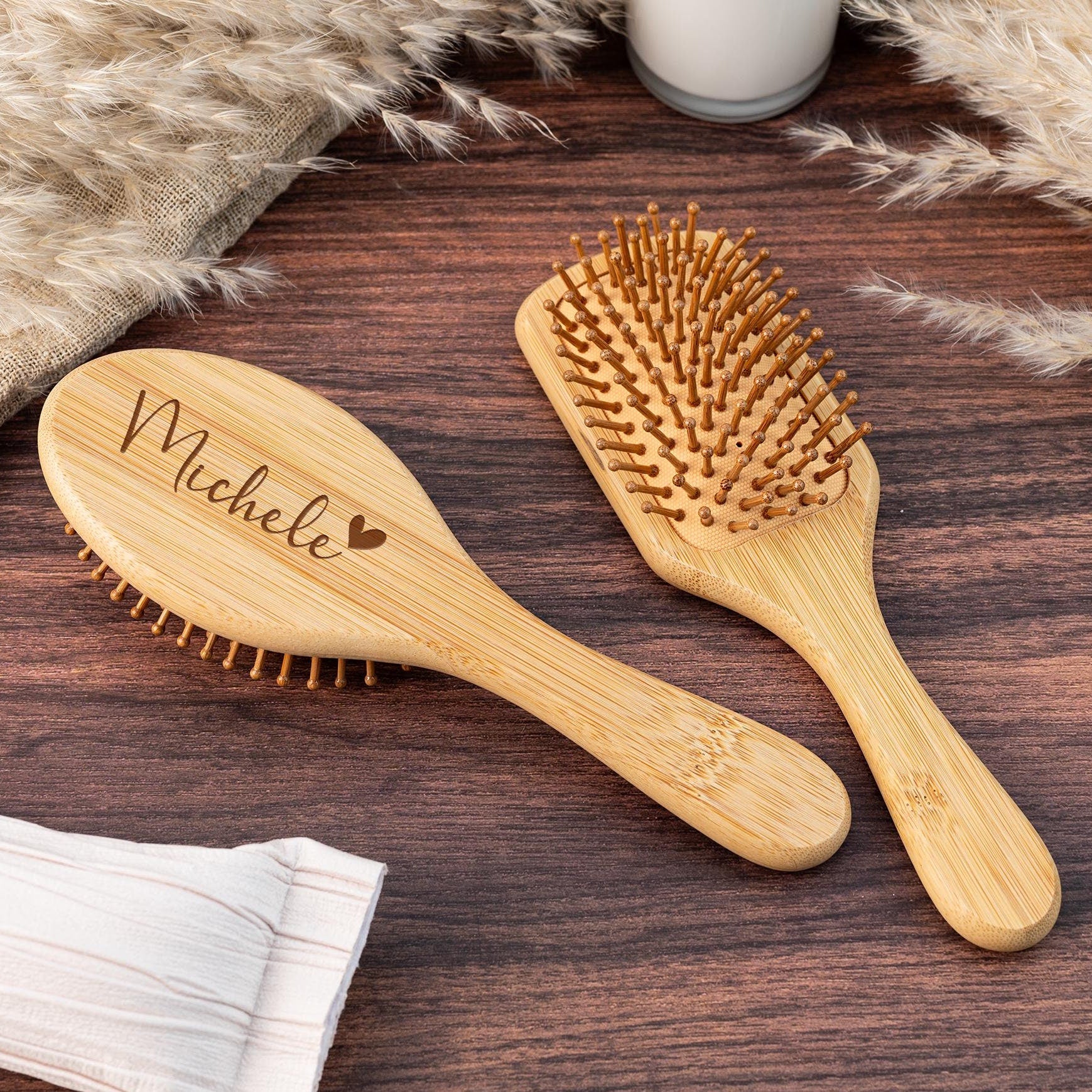 Personalized Christmas Gift for Her,engraved Name Airbag Brush,wedding Wooden Comb,bamboo Paddle Hairbrush,bridesmaid,birthday Gifts for Her