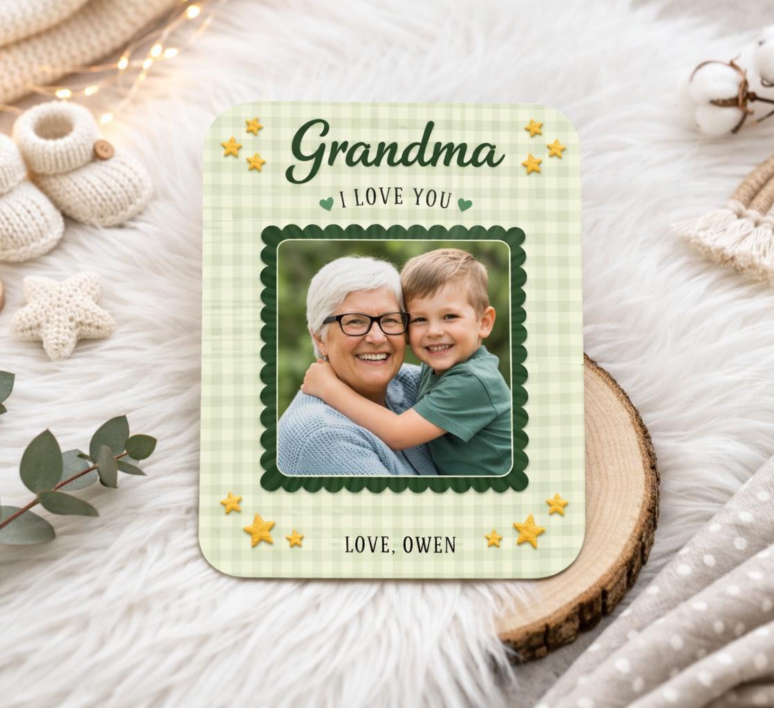 Personalized Photo Magnet for Grandma, Love You Nana Magnetic Picture Frame, Mother's Day Gift, Birthday Gift for Grandma, Includes Photo