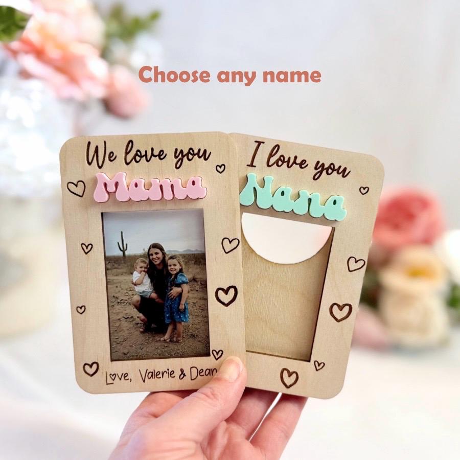 Personalized Magnetic Picture Frame _ Custom Photo Gift for Grandma, Nana, Grandpa _ Valentines Day, Mother’s Day, Birthday