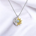 Sterling Silver Sun and Moon Necklace_ Celestial Pendant Jewelry, Elegant Necklace, Classic Jewelry Design, Daily Wear Necklace