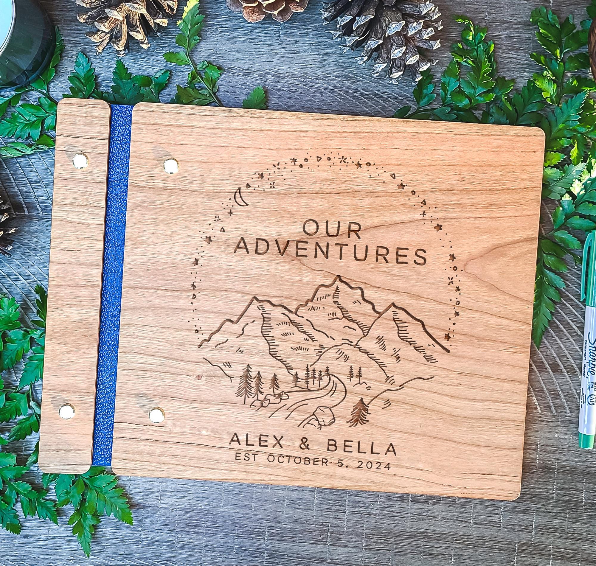 Our Adventure Book - Custom Anniversary Gift - Engraved Couples Memory Album - Personalized Adventure Notebook - Travel Journal
