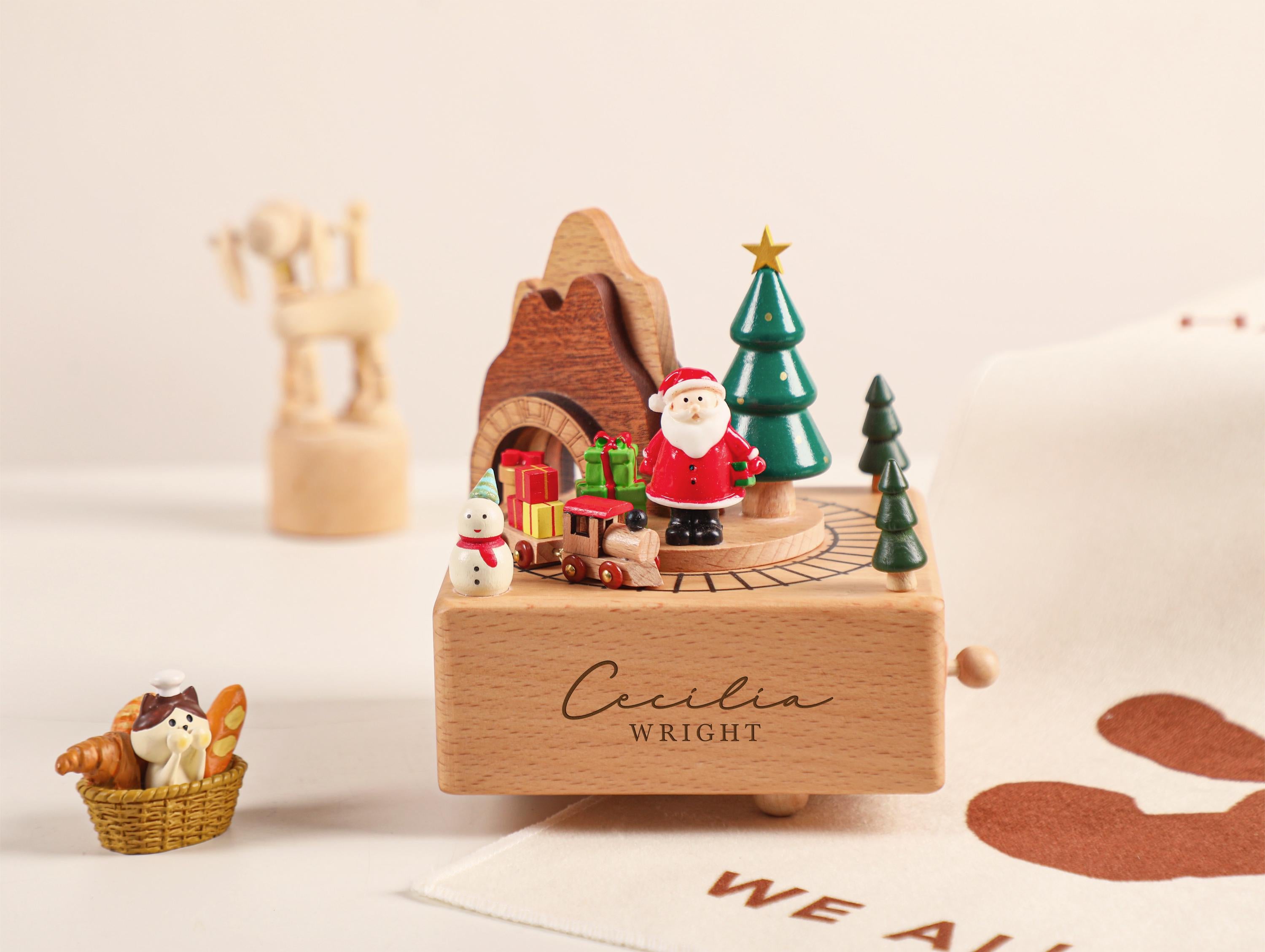 Christmas Gifts for Kids, Personalised Wooden Music Box, Custom Wooden Handmade Music Box, Engraved Baby Name Music Box, Baby Shower Gift