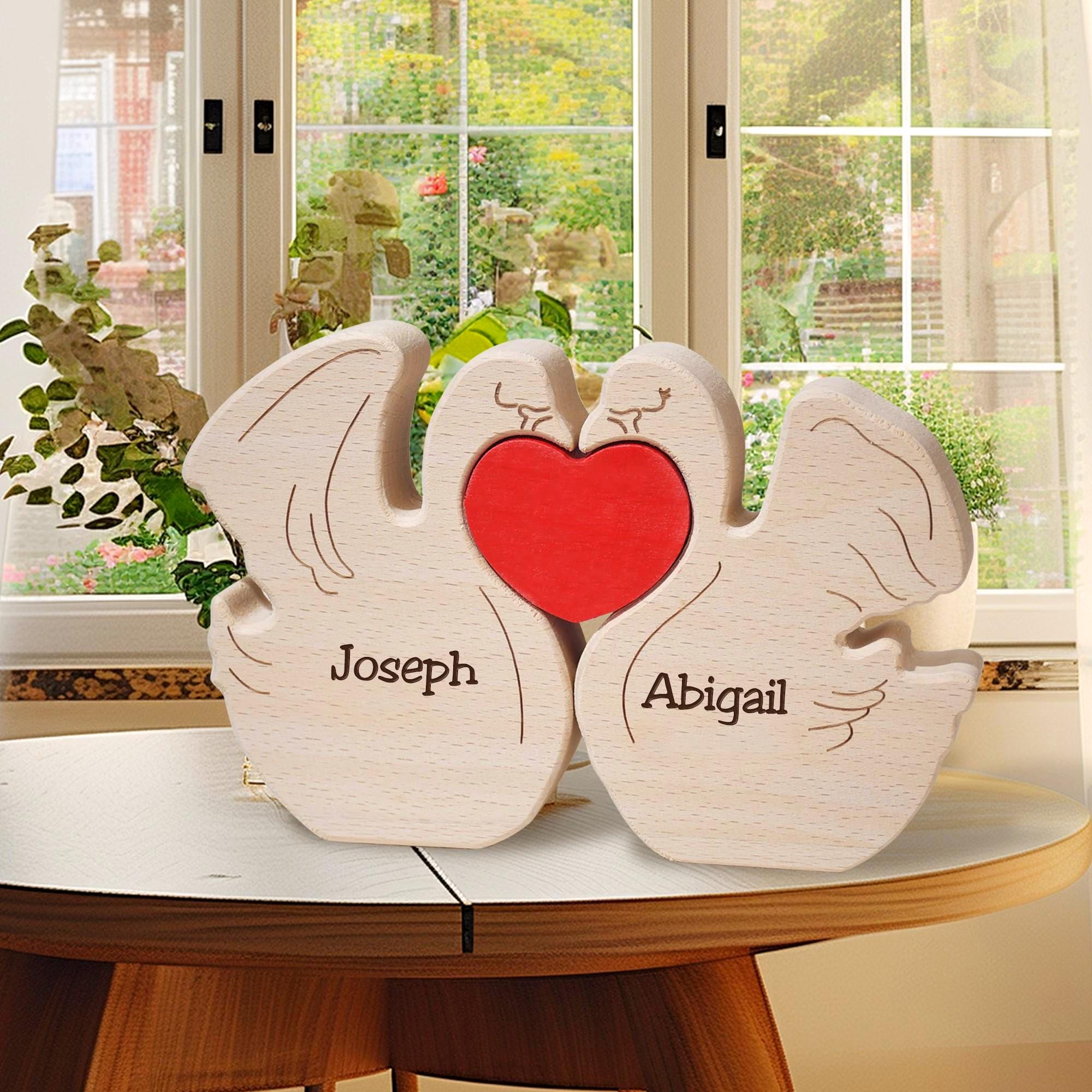 Wooden Swan Family Puzzle, Custom Swan Figurines, Birthday Anniversary Gift for Wife, Wedding Gift for Couples, 2025 Christmas Gifts