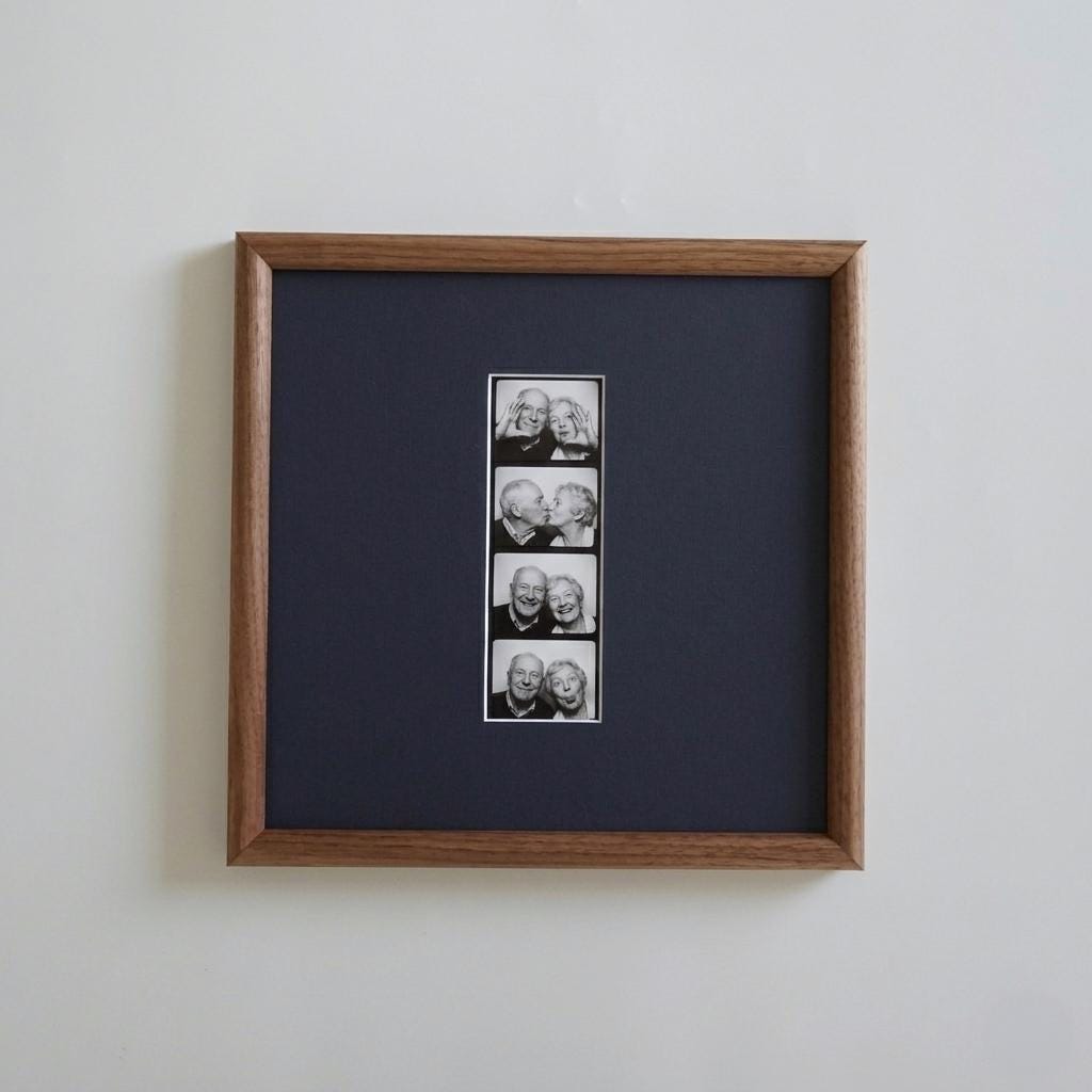 Photobooth Strip Picture Frame Square, Mid Century Retro Style Frame, Photo Strip Display, Vintage Home Decor, Minimalist Interior Accent