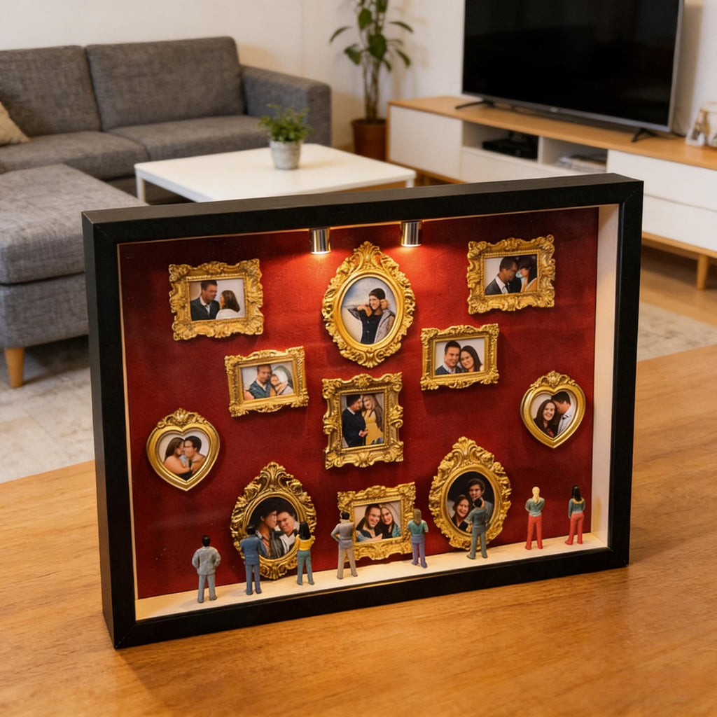 DIY Mini Museum Shadow Box with LED Valentine's Day gift Memory Photo Display Kit