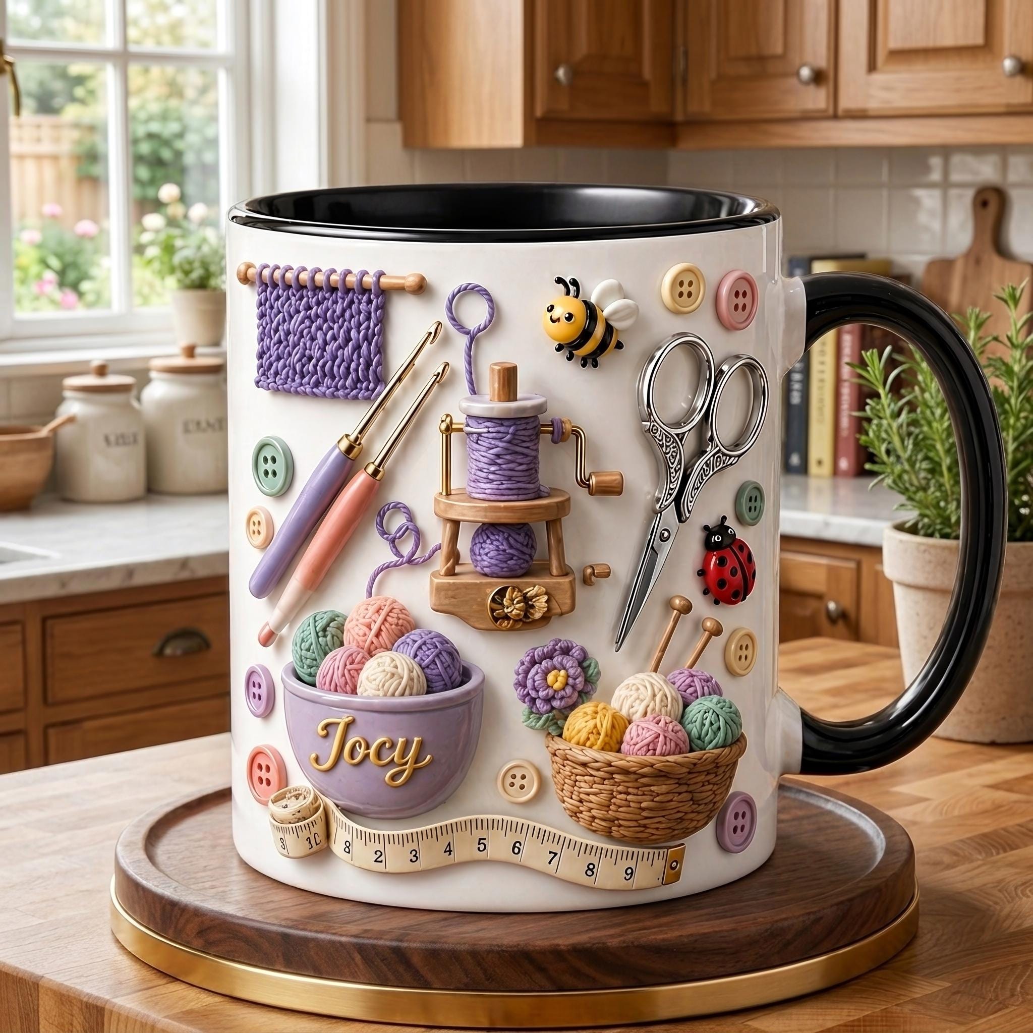 Crochet Mug, Knitting Lover Coffee Mug, Yarn Lover Gift, Craft Room Cup, Cute Gift for Crocheter, Knitter Appreciation Mug