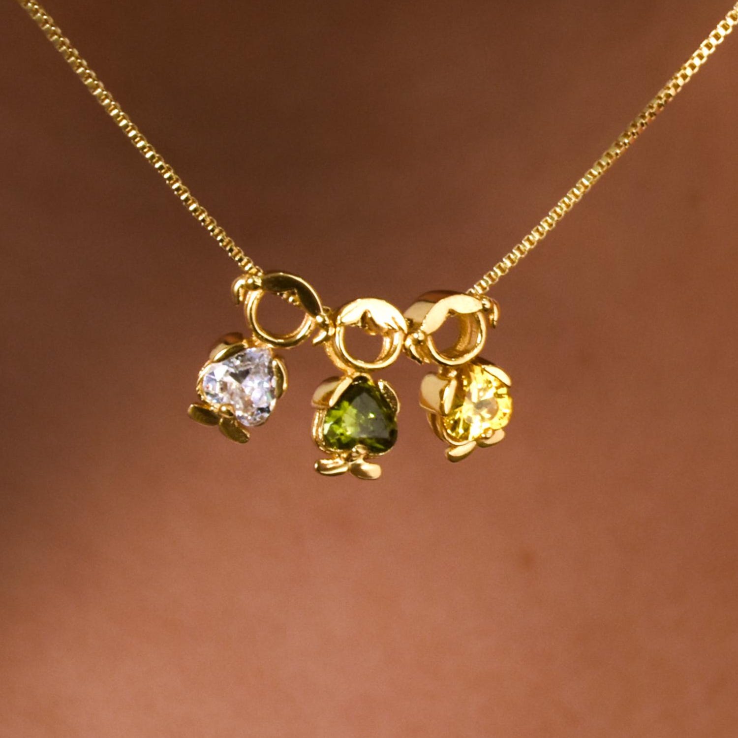 Children Birthstone Necklace, Boy & Girl Charm Necklace, New Mom Gift, Mom Necklace With Kids, Gift for Grandma, Family Birthstones