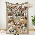 Custom Family Photo Blanket Collage With Text, Custom Picture Blanket, Personalized Family Photo Blanket,memorial