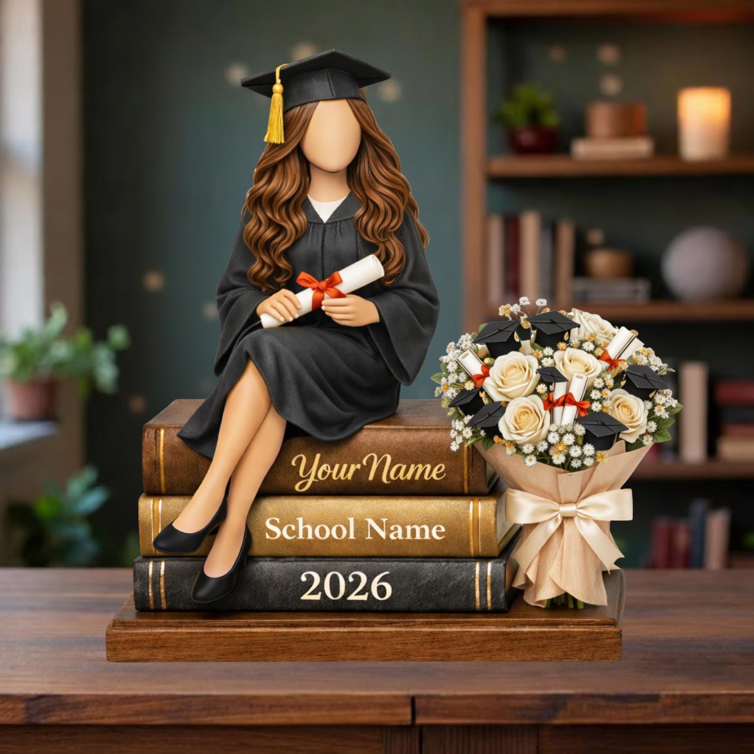 Personalized Graduation Wooden Block, Class of 2026 Keepsake, Custom Name Grad Gift, Graduation Party Gift, Senior Keepsake