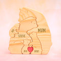 Personalized Wooden Bear Family Puzzle, Family Keepsake Gift, up to 8 Person Animal Figurines, Custom Wooden Animal Puzzle, Christmas Gift