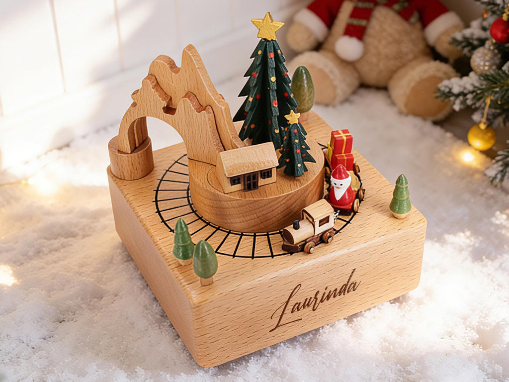 Personalized Wooden Handmade Music Box, Custom Musical Toy for Kids, Baby Shower Gift, Toddlers Gift, Toys for Kids, Train Music Box