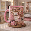 Personalized Ballet Mug, Custom Dancer Coffee Cup, Pink Ballerina Recital Gift, Dance Teacher Mug, Ballet Lover Gift