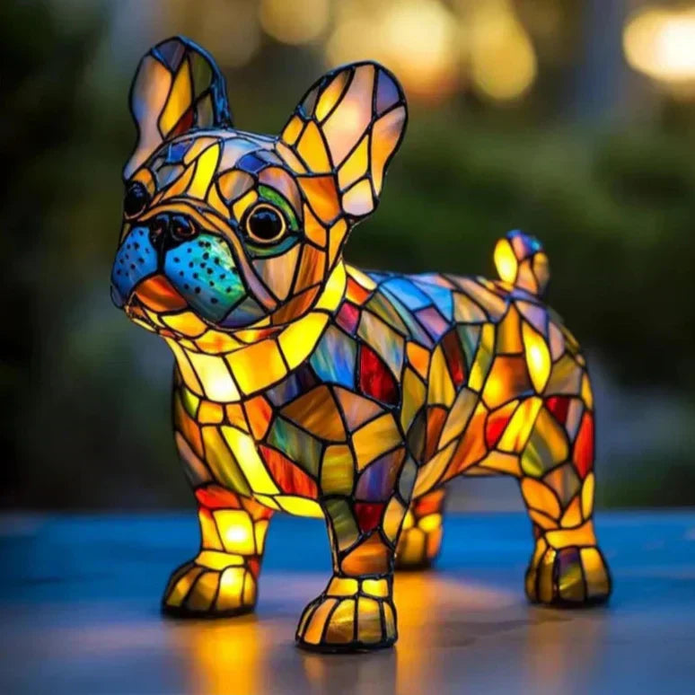 Amelie The French Bulldog Of Gentle Glow Night Light, Mosaic Table Lamp, Room Decor, Puppy Night Light Decor, Cute Dog Table Lamp, Pet Lover Gift, Nursery & Bedroom Light, Night Light