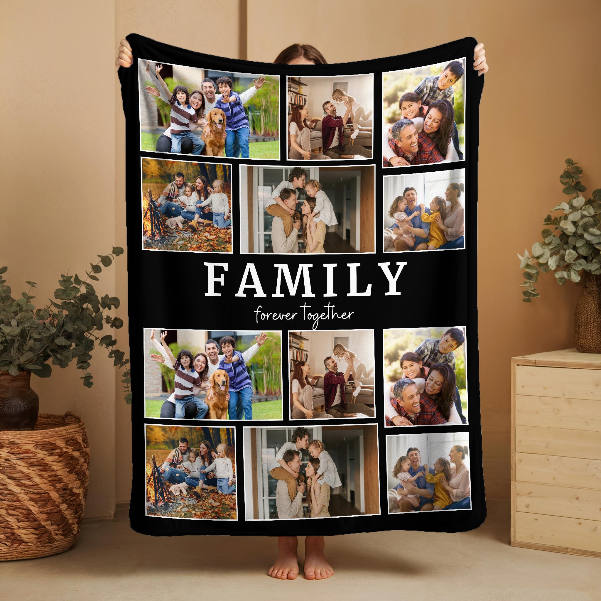 Custom Photo Blanket, Custom Blanket With Picture, Blankets With Pictures, Photo Blanket Collage, Family Blanket, Customizable Blanket