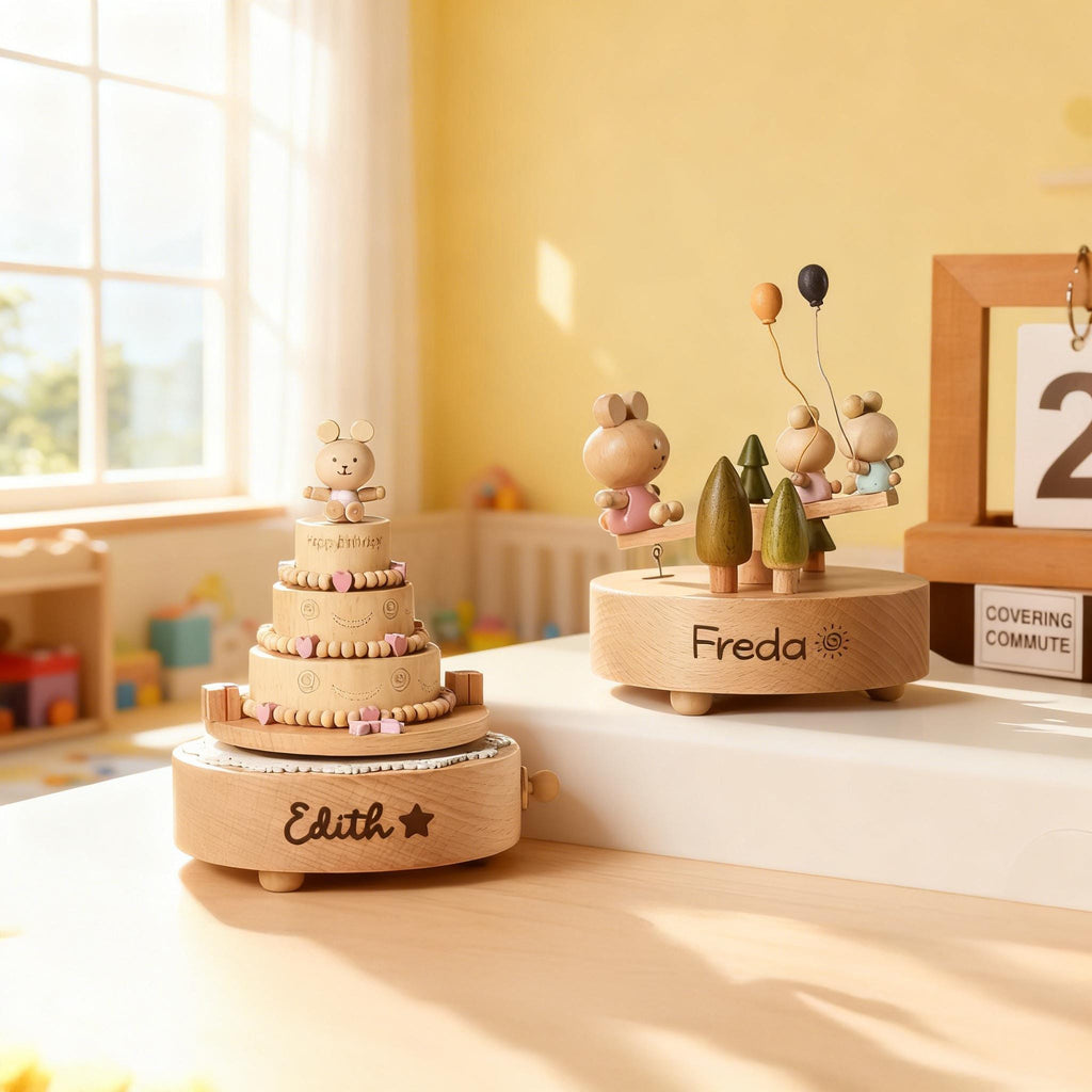 Personalized Wooden Train Music Box, Mothers Day Gift, Keepsake Gift for Kids, Baby Shower Gift, Newborn Gifts, Engraved Name Music Box