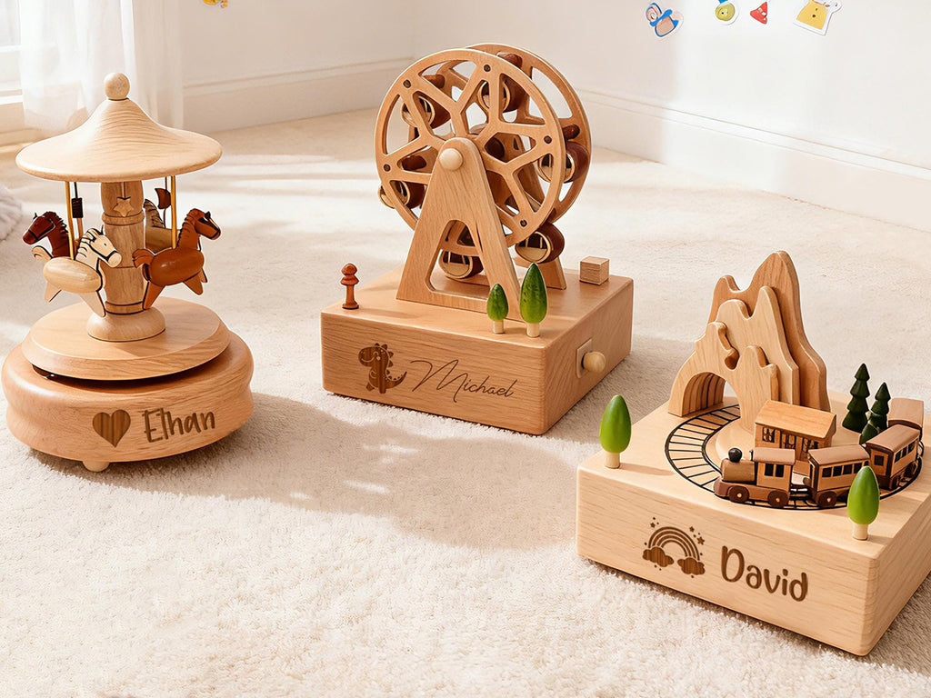 Custom Wooden Handmade Music Box, Personalized Musical Toy for Kids, Train Music Box, Baby Shower Gifts, Newborn Gifts, Unique Gift Newborn