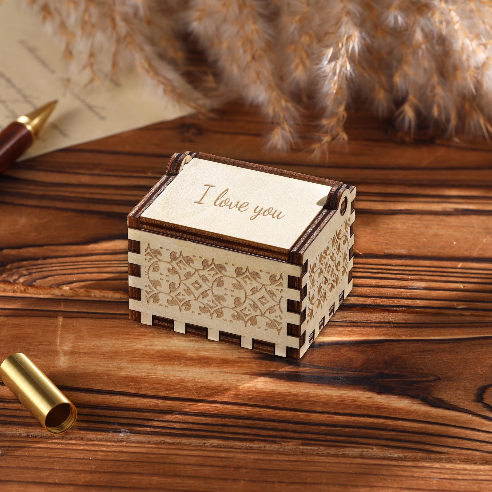 Personalized Custom Song & Photo Wooden Music Box, Keepsake Voice Record Music Box, Play Song Music Gifts for Him, Handmade Anniversary Gift