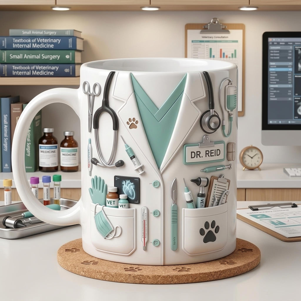 Personalized Vet Mug, Veterinarian Accent Mug, Custom Veterinary Coffee Cup, Vet Tech Gift, Animal Doctor Mug