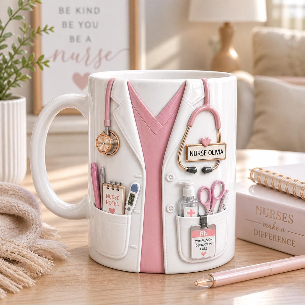 Personalized Nurse Mug, Custom RN Gift, Nurse Appreciation Gift, Healthcare Worker Coffee Cup, Medical Staff Mug