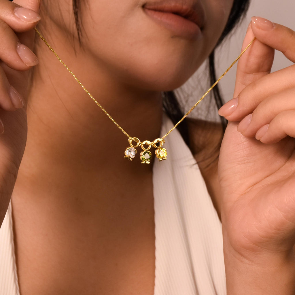 Children Birthstone Necklace, Boy & Girl Charm Necklace, New Mom Gift, Mom Necklace With Kids, Gift for Grandma, Family Birthstones