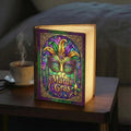 Mardi Gras Book Lamp, Carnival Mask Night Light, Louisiana Reading Lamp, Mardi Gras Festival Book Light, Fluer De Lis Mardi Gras Decor